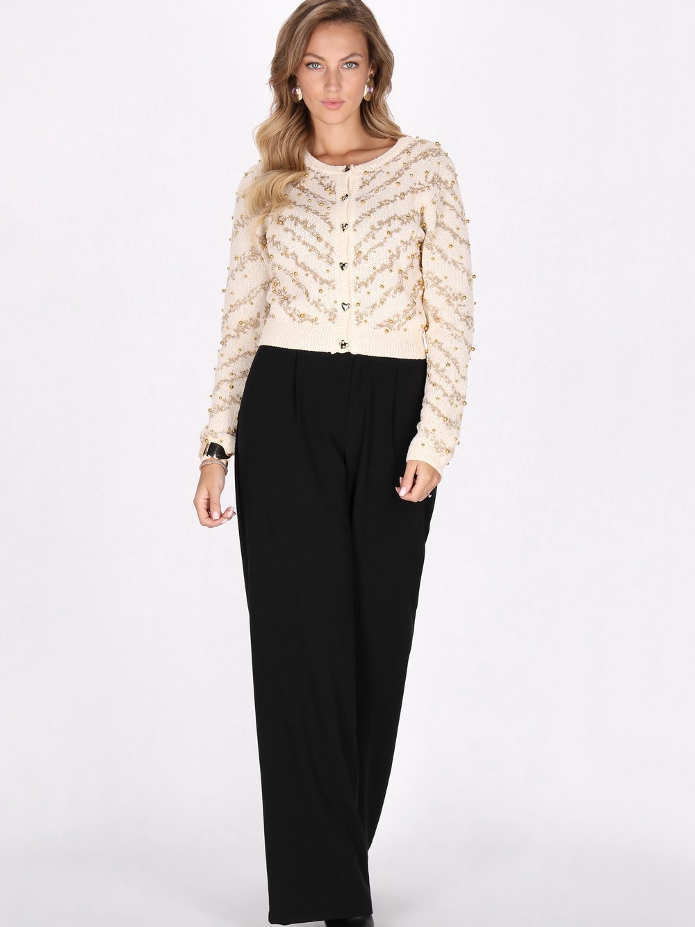 Faina Strickjacke Damen Baumwolle gestreift