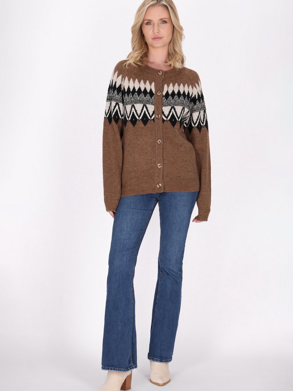 Usha Strickjacke Damen gemustert