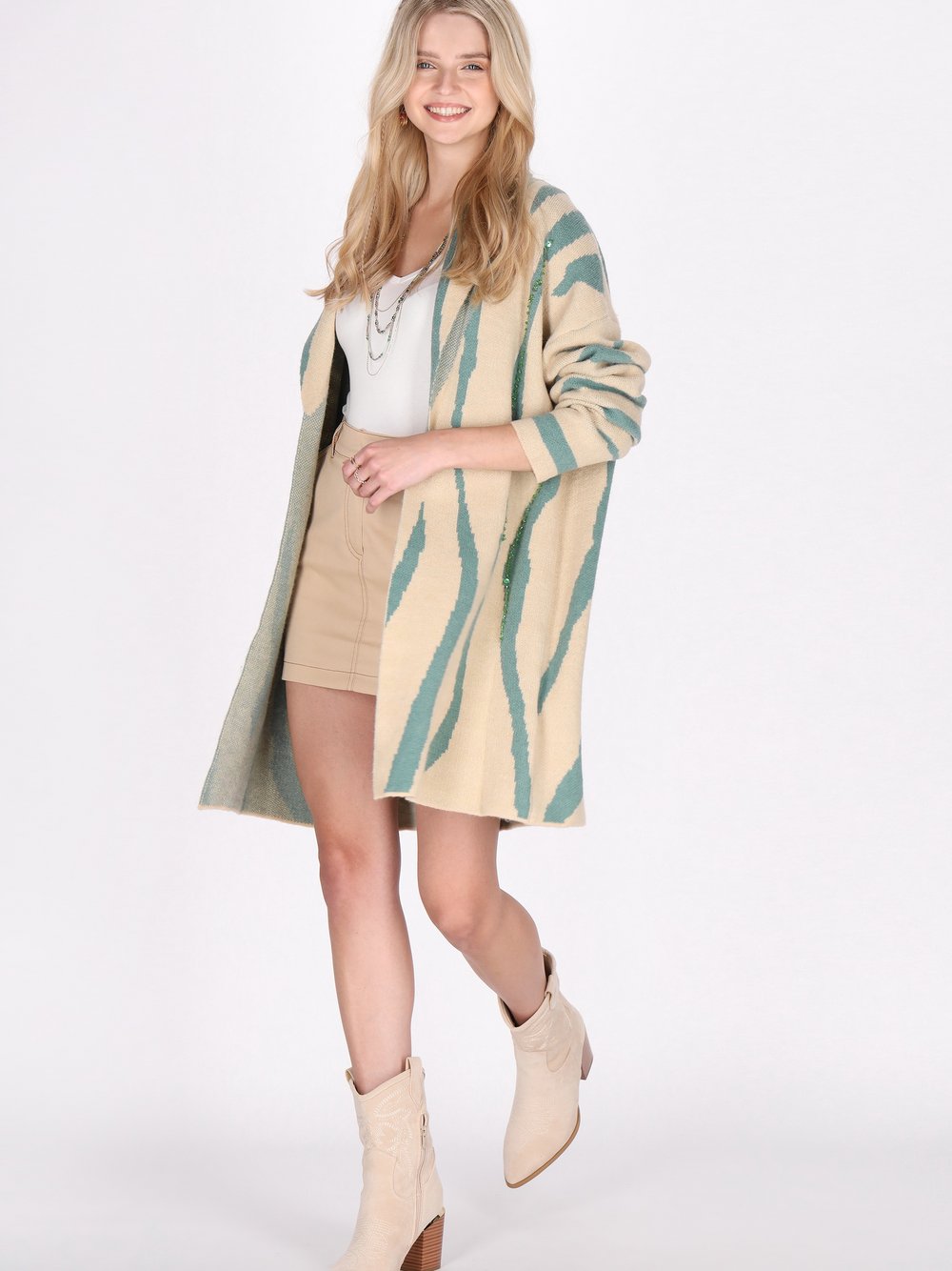 IZIA Strickjacke Damen gemustert