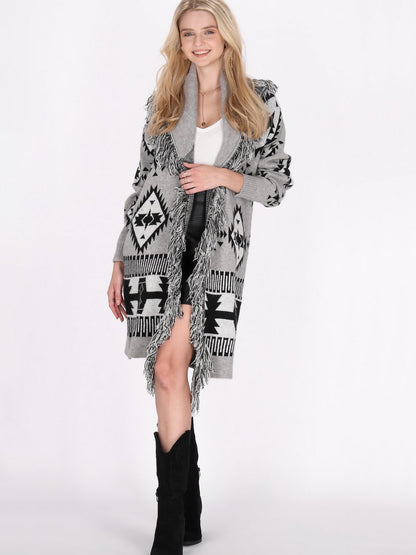 IZIA Strickjacke Damen gemustert