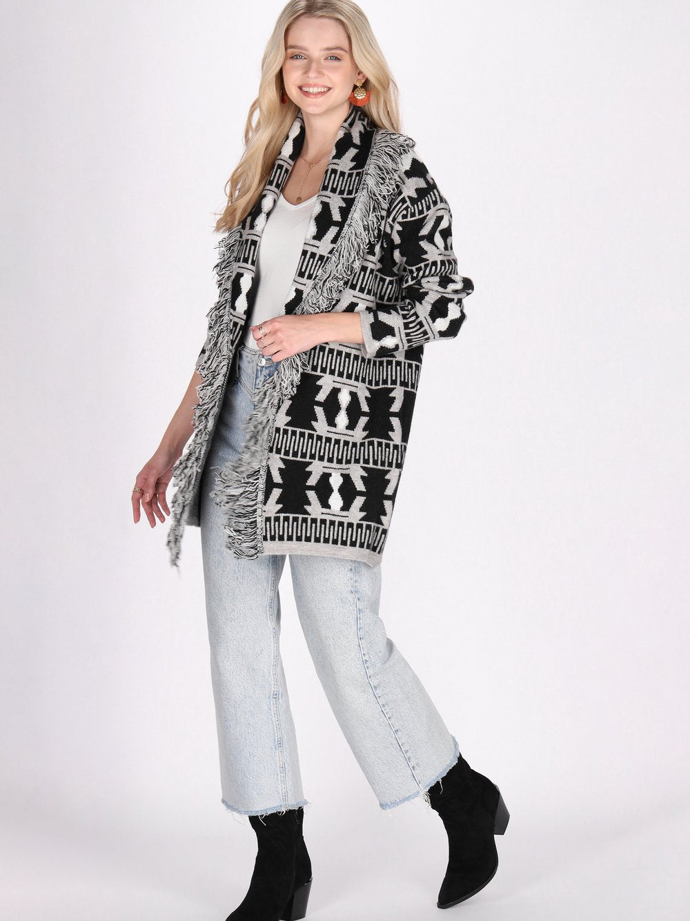 IZIA Strickjacke Damen gemustert