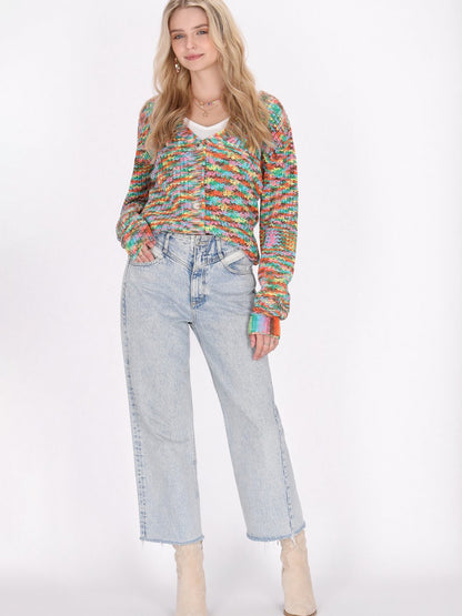 IZIA Strickjacke Damen gemustert