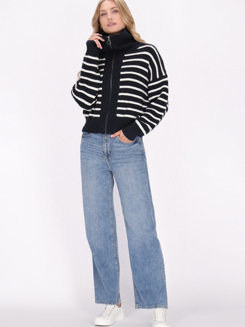 Dreimaster Strickjacke Damen gestreift