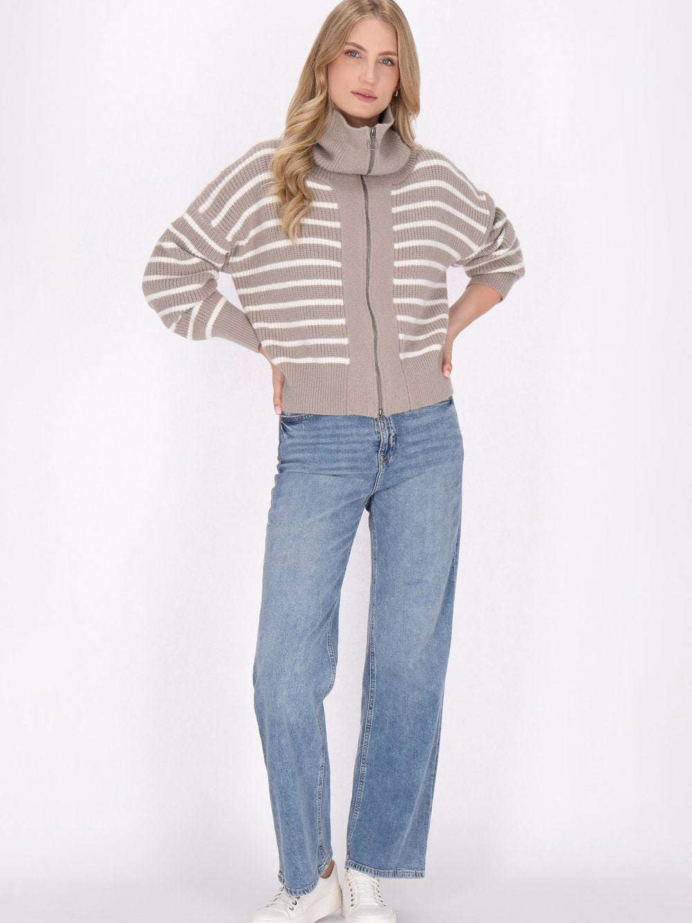 Dreimaster Strickjacke Damen gestreift