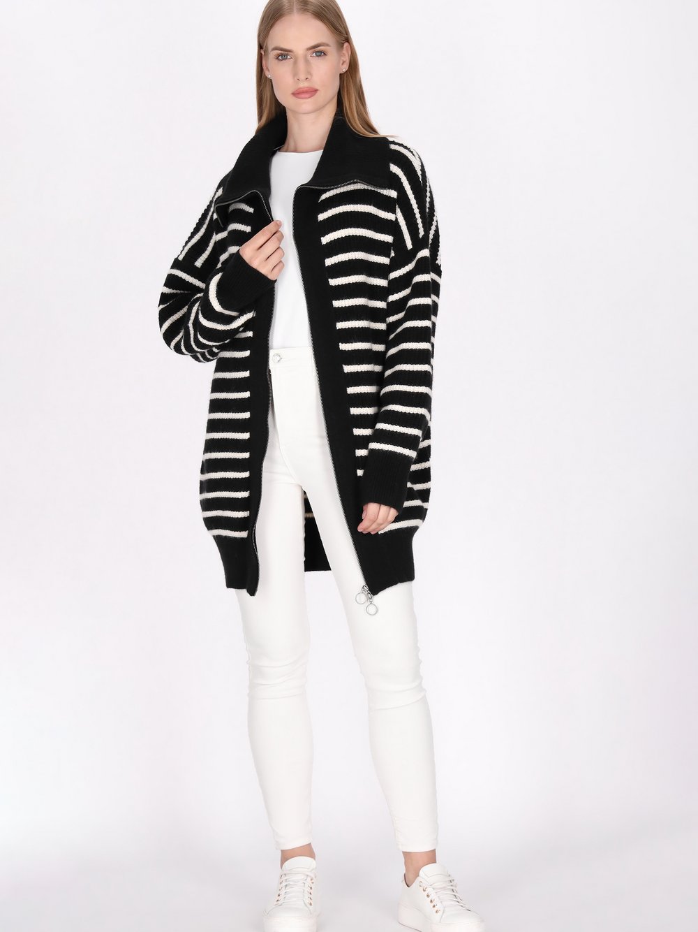 Dreimaster Strickjacke Damen gestreift