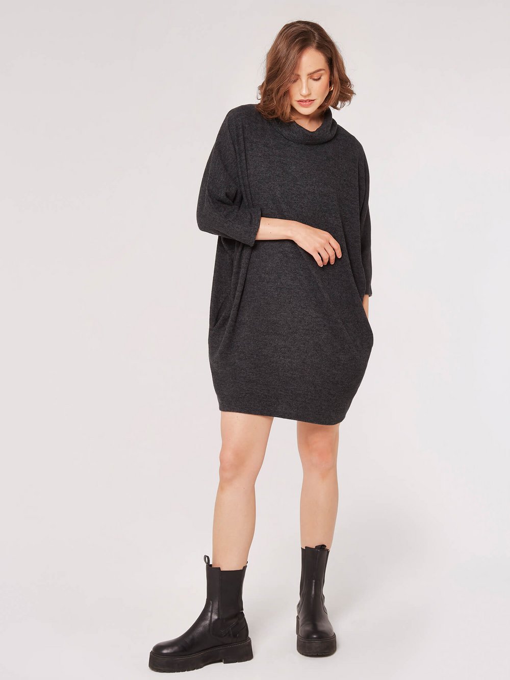 Apricot Minikleid Damen Viskose strukturiert