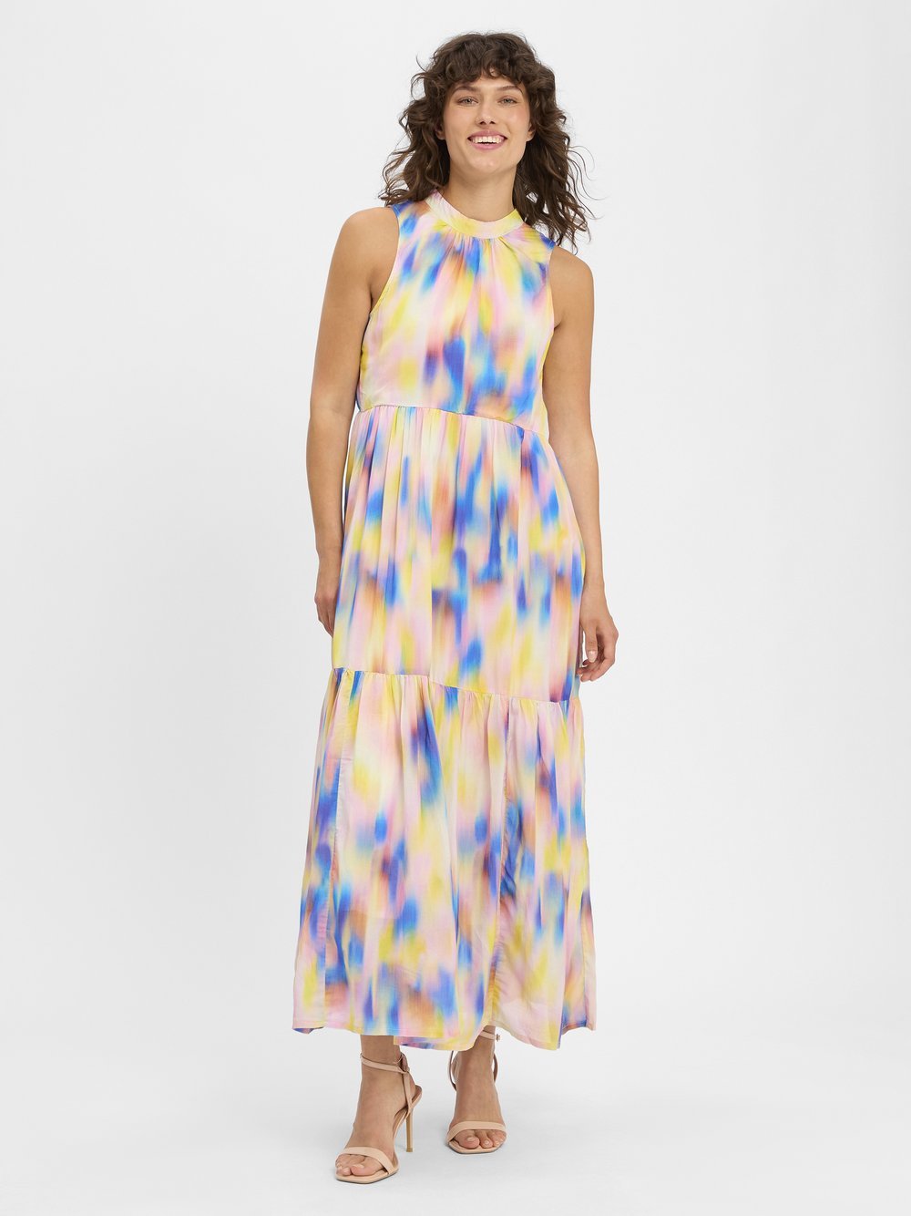 Y.A.S Maxikleid Damen Baumwolle gemustert