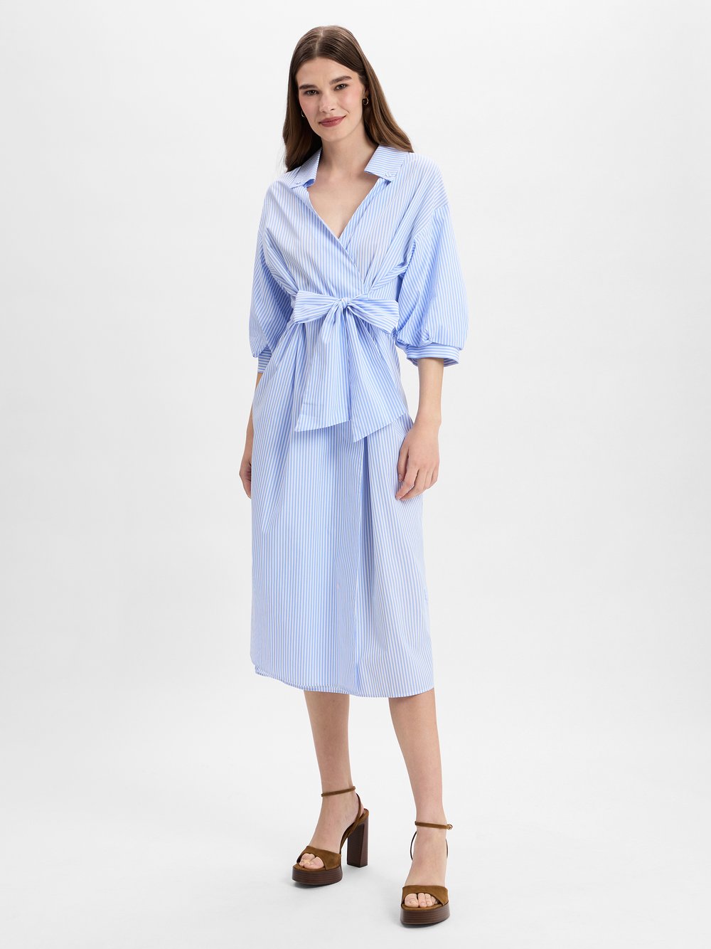 Rich & Royal Wickelkleid Damen Baumwolle gestreift