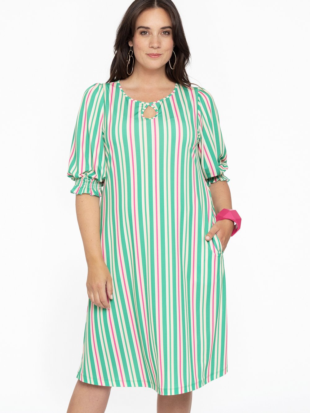 YOEK Kleid Damen gestreift