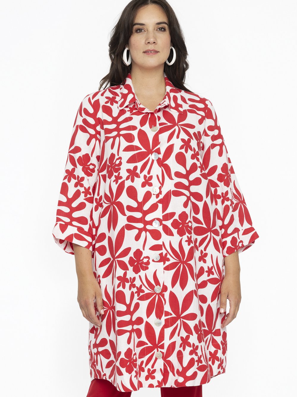 YOEK Jacke Damen Leinen bedruckt