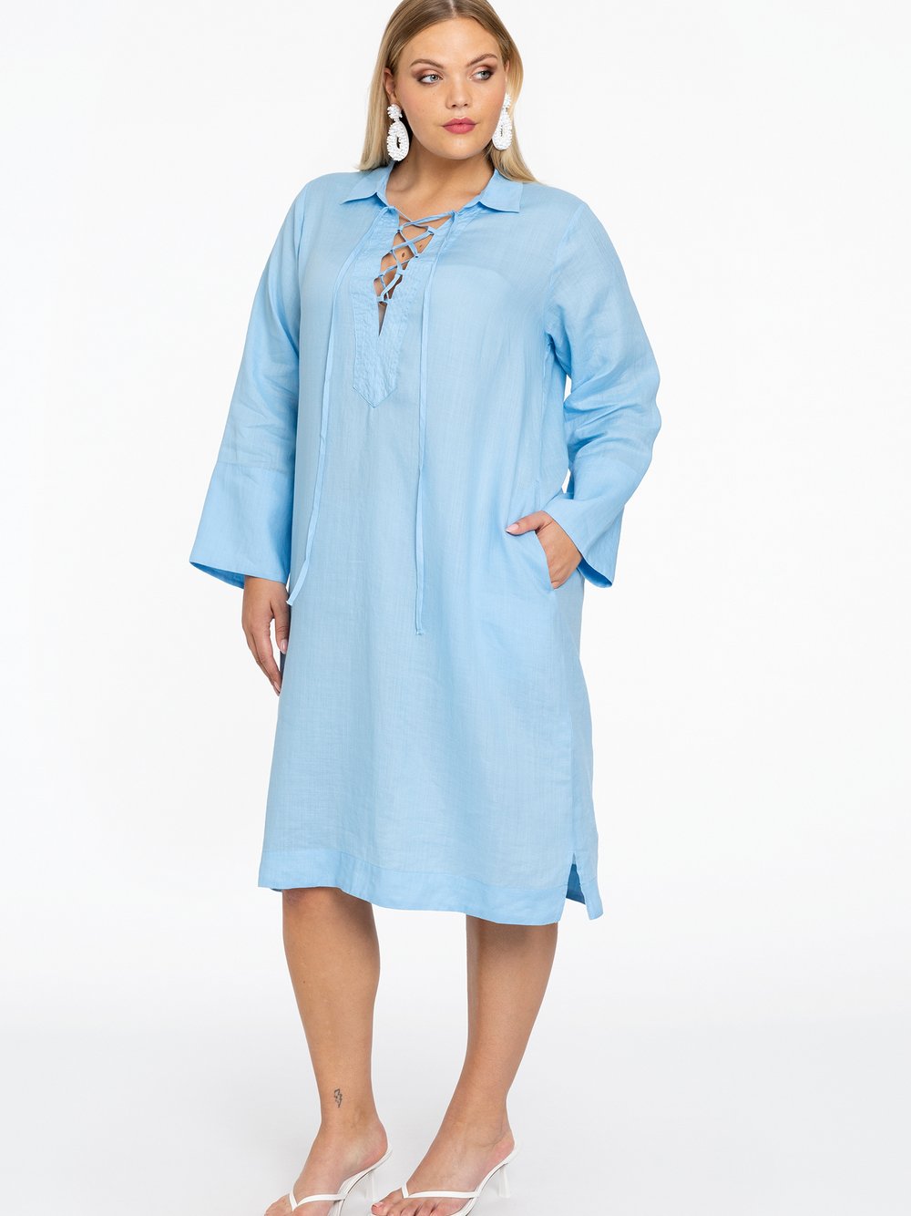 YOEK Kleid Damen Leinen