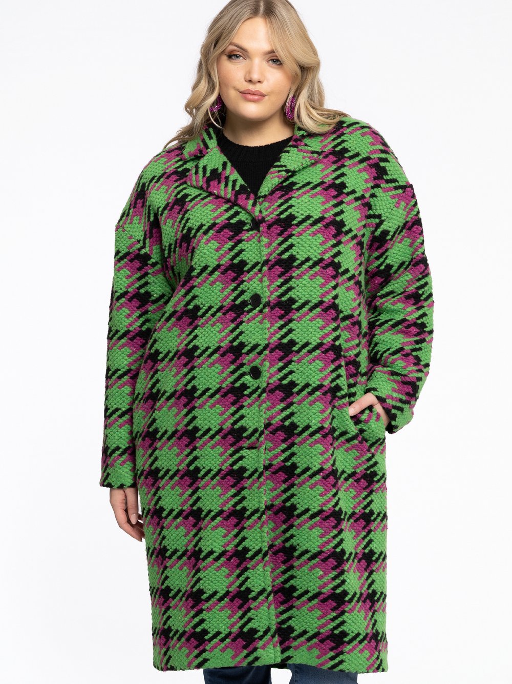 YOEK Mantel Damen kariert