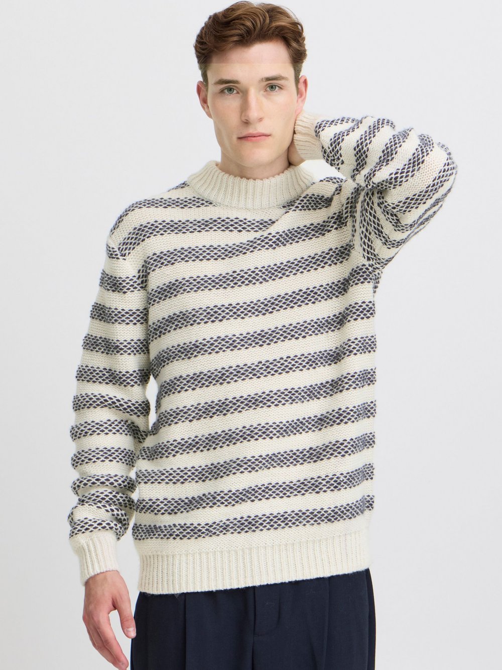 BLEND Strickpullover Herren Baumwolle meliert