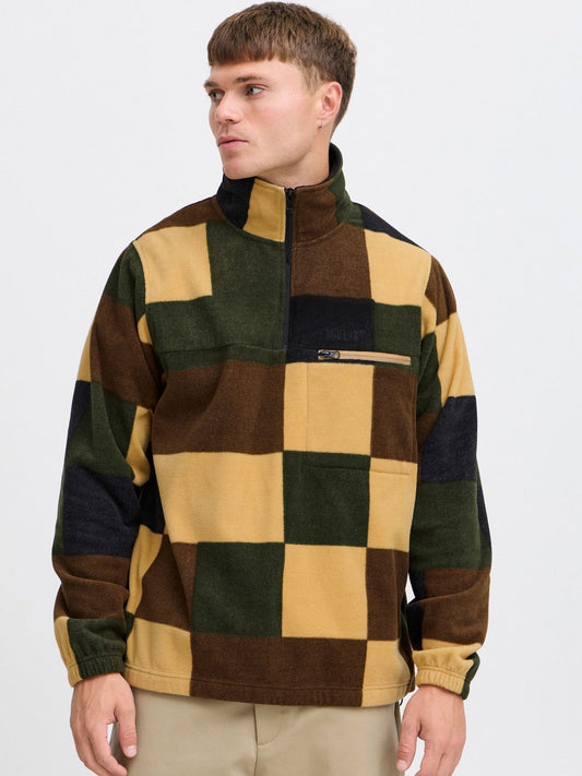 Solid Fleecejacke Herren kariert