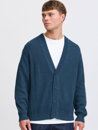 Solid Strickjacke Herren Baumwolle meliert