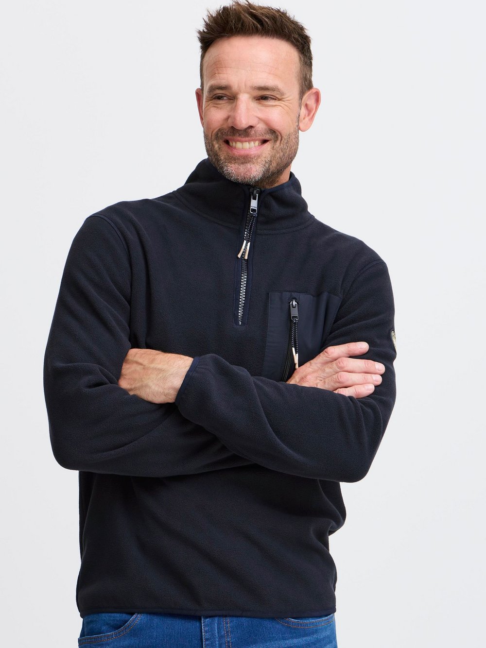 Solid Fleecejacke Herren kariert