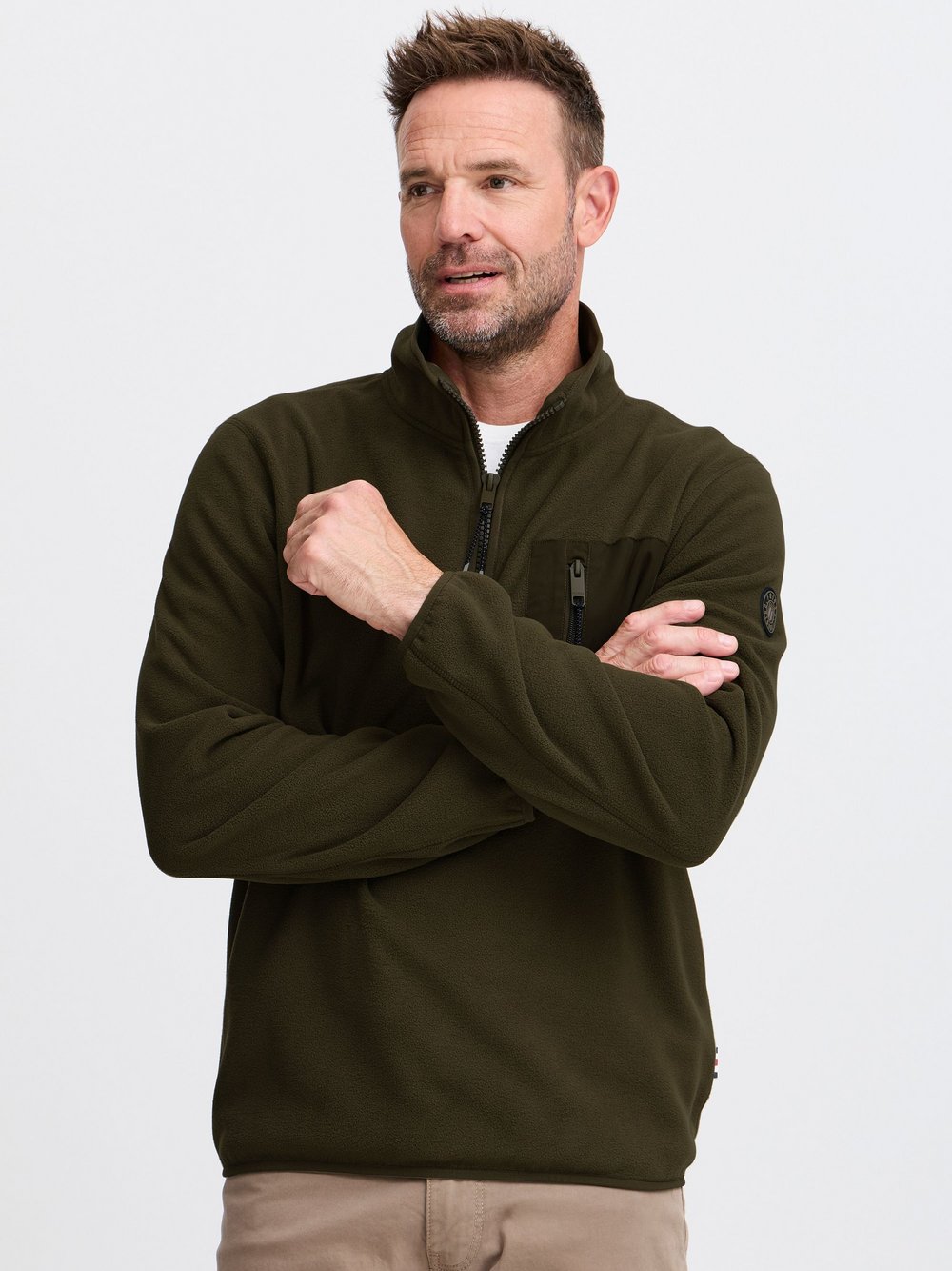 Solid Fleecejacke Herren kariert