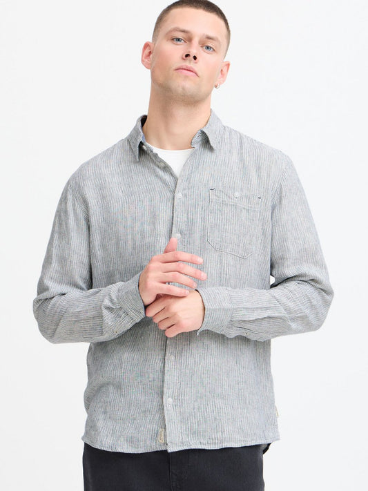 BLEND Langarmhemd Herren Regular Fit meliert