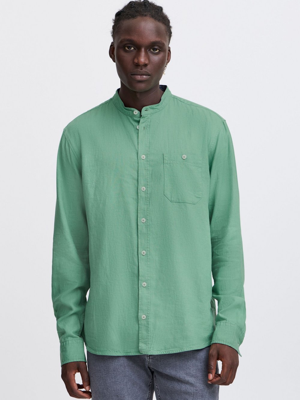 BLEND Langarmhemd Herren Regular Fit meliert