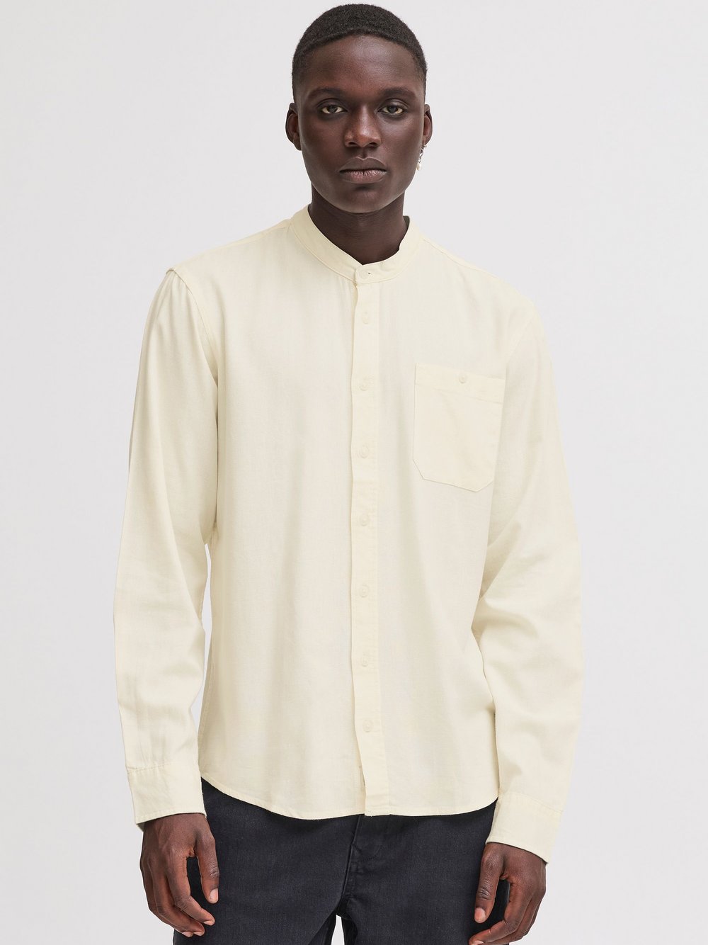 BLEND Langarmhemd Herren Regular Fit meliert