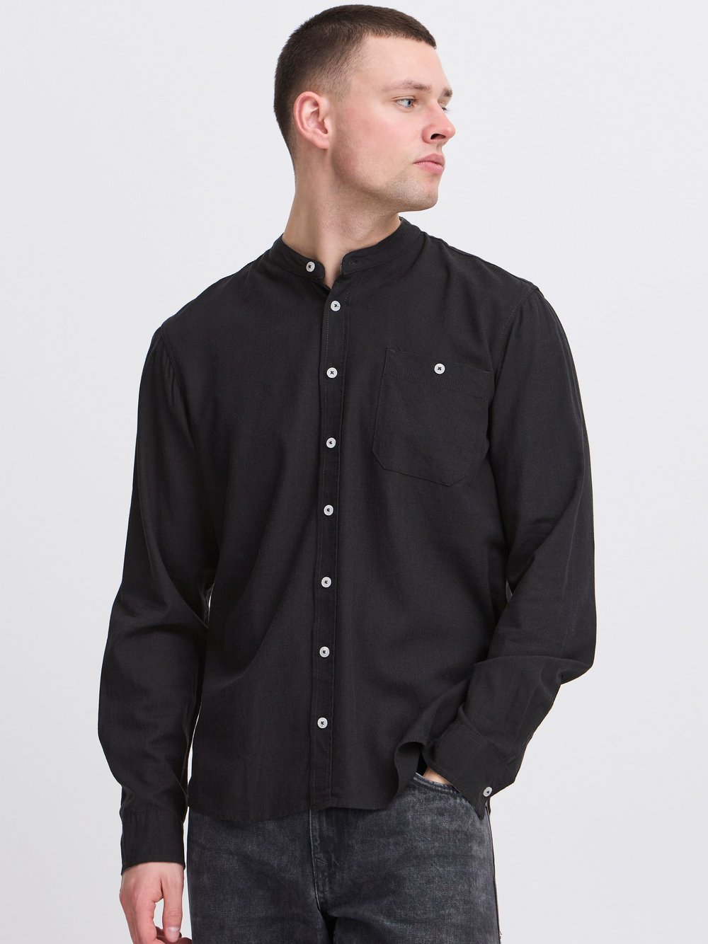 BLEND Langarmhemd Herren Regular Fit meliert