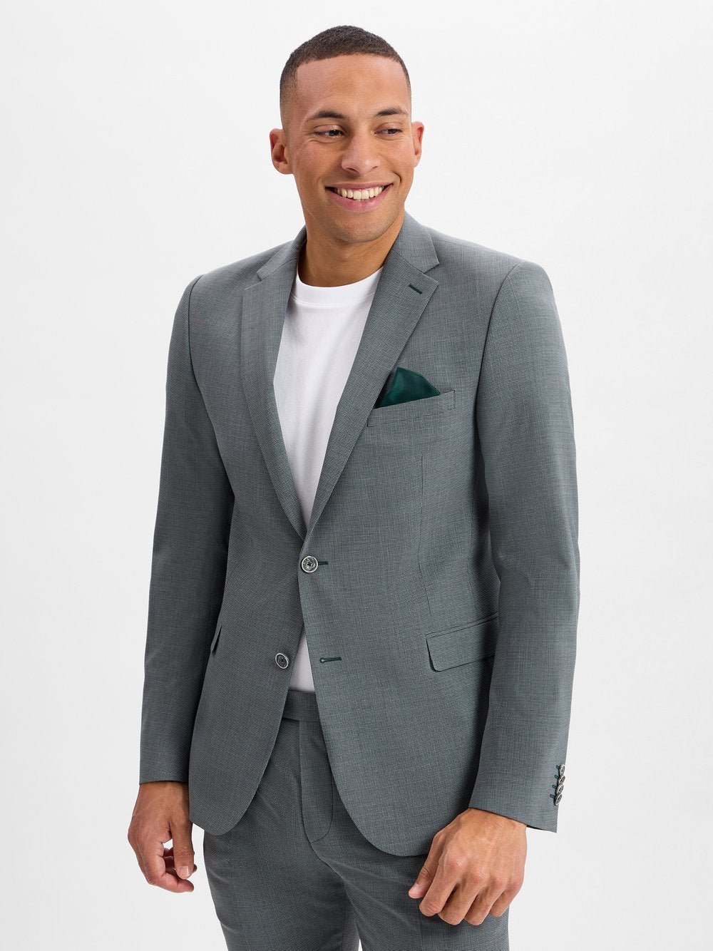 Finshley & Harding Baukasten-Sakko mit Schurwoll-Anteil Herren Modern Fit Schurwolle kariert
