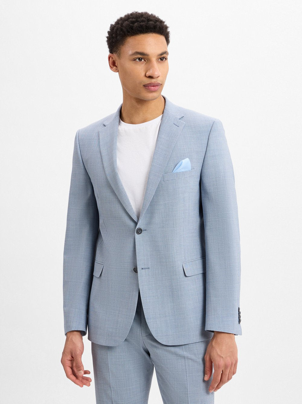 Finshley & Harding Baukasten-Sakko mit Schurwoll-Anteil -Steven Herren Modern Fit Schurwolle gemustert