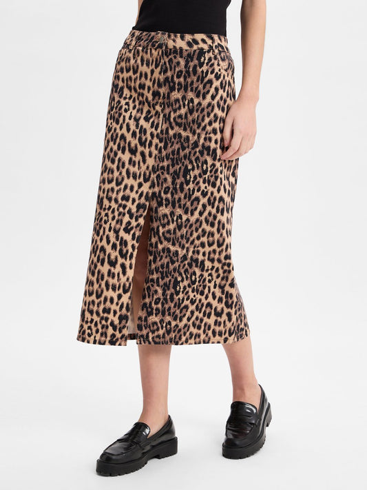 Marie Lund Midi-Jeansrock Damen Baumwolle gemustert