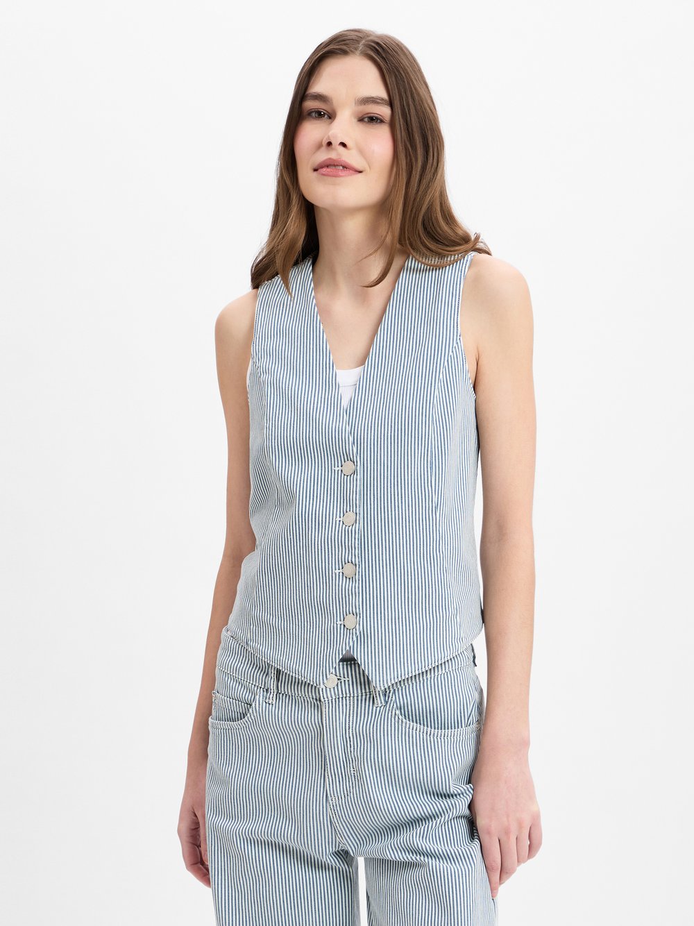 comma casual identity Weste Damen Baumwolle gestreift