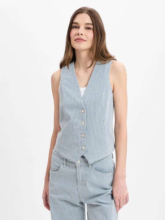 comma casual identity Weste Damen Baumwolle gestreift