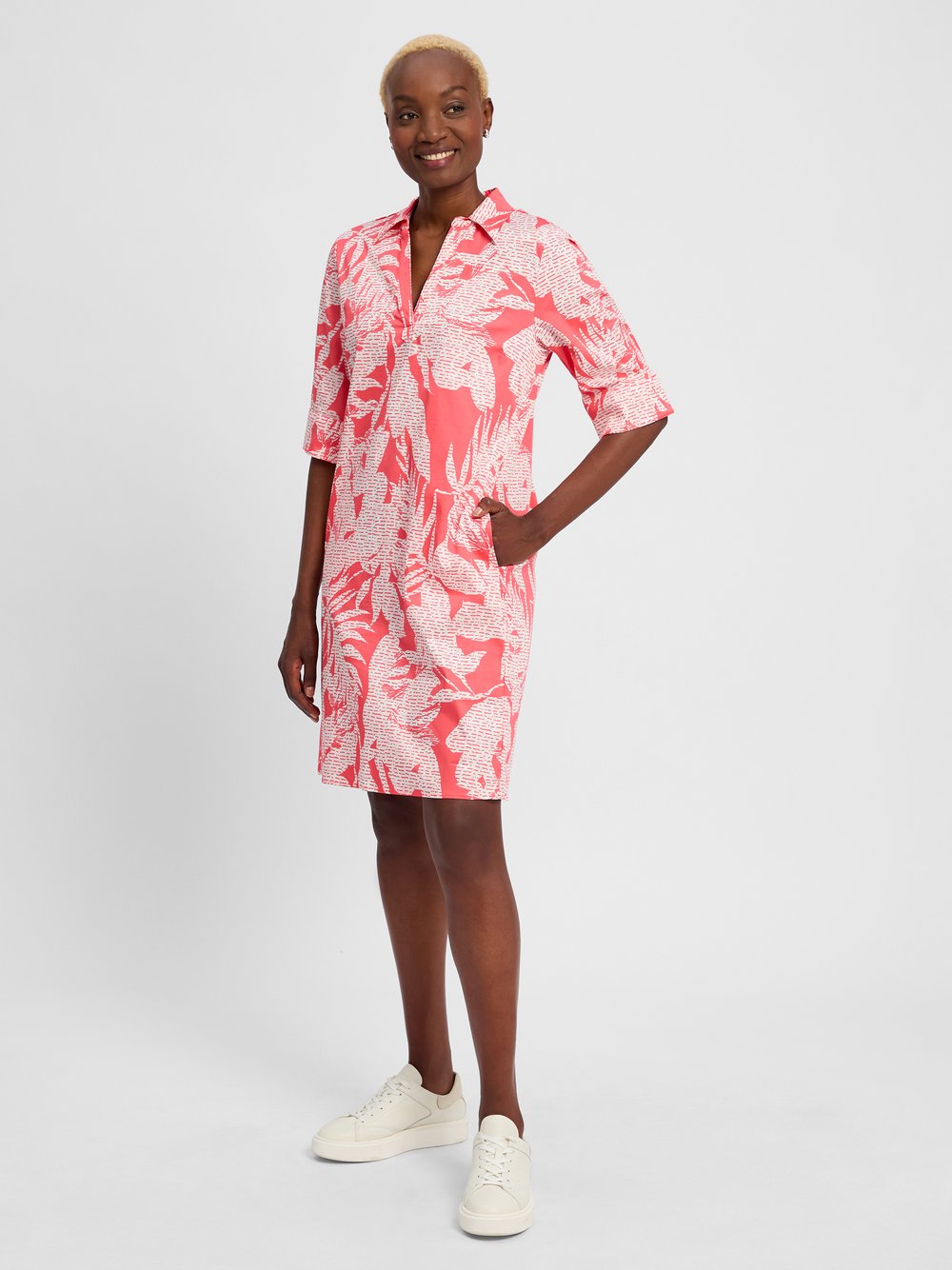 comma Sommerkleid Damen Baumwolle gemustert