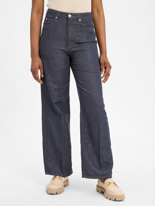 Marc O'Polo Wide Fit Jeans mit Leinen-Anteil Damen Baumwolle
