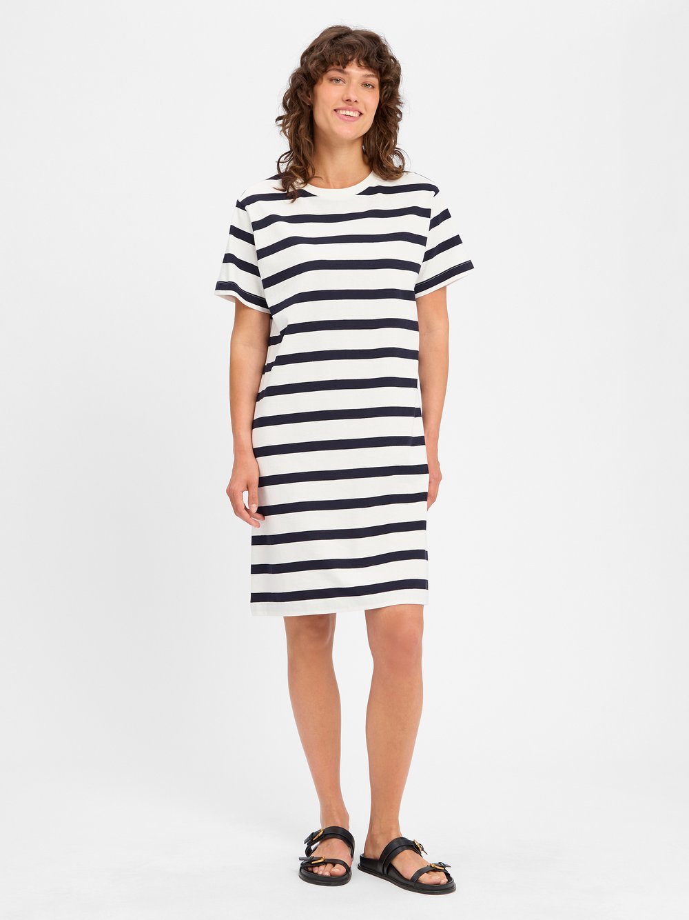 Marie Lund Kleid Damen Baumwolle gestreift