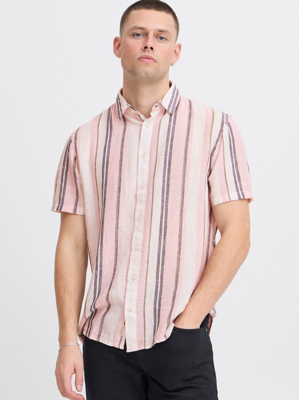BLEND Kurzarmhemd Herren Regular Fit gestreift