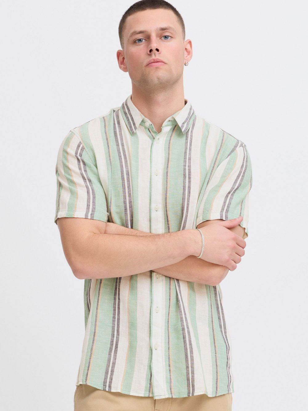 BLEND Kurzarmhemd Herren Regular Fit gestreift