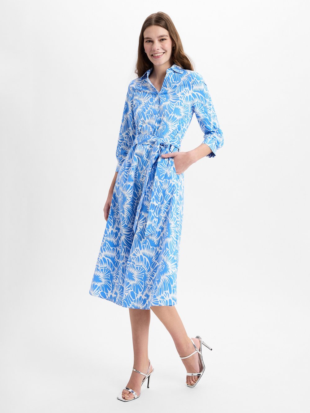 More & More Blusenkleid Damen Baumwolle gemustert