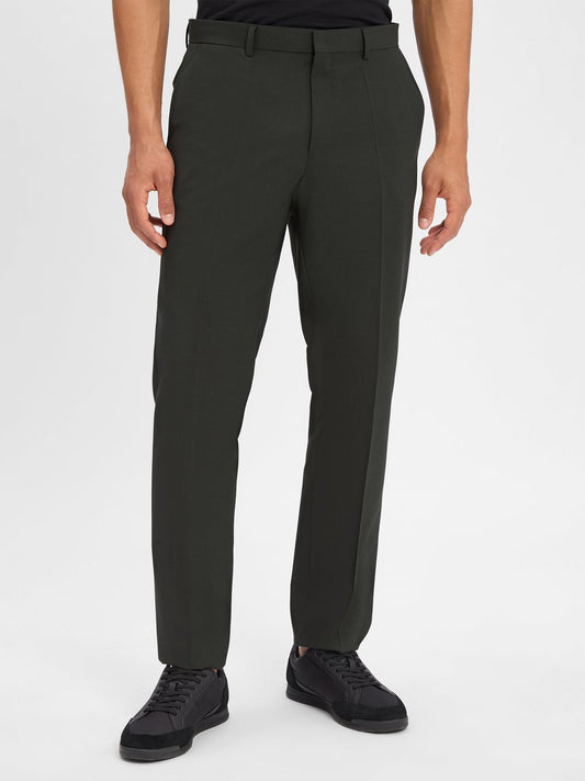 BOSS Baukasten-Hose Herren Regular Fit Schurwolle kariert