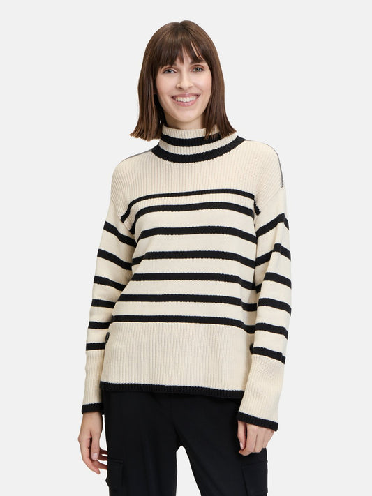 Betty Barclay Grobstrick-Pullover Damen Baumwolle gestreift