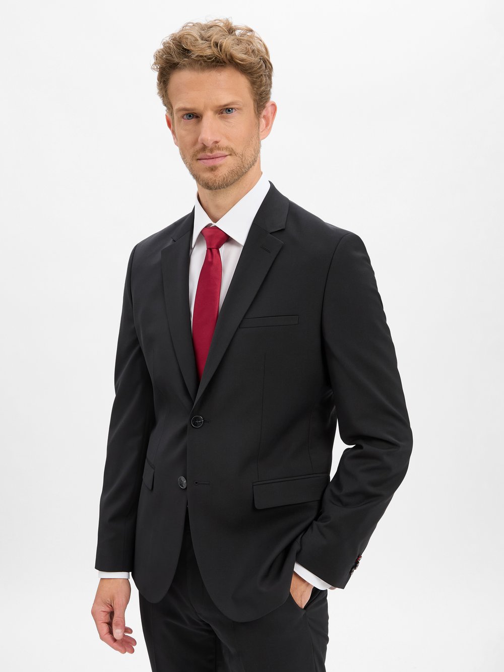 HUGO Baukasten-Sakko Herren Super Slim Fit Wolle