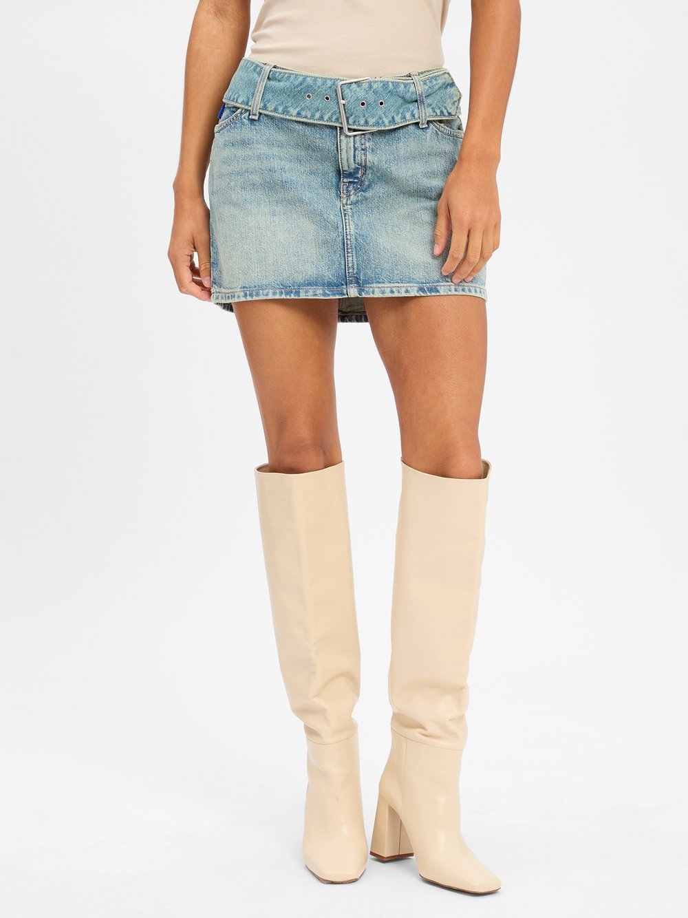 HUGO Jeansrock Damen Baumwolle