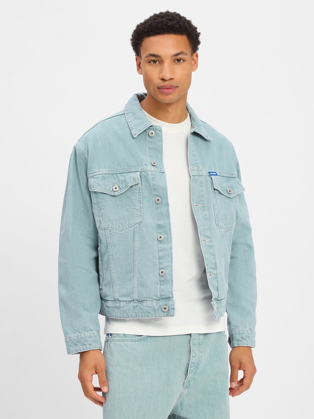 HUGO Jeansjacke Herren Baumwolle