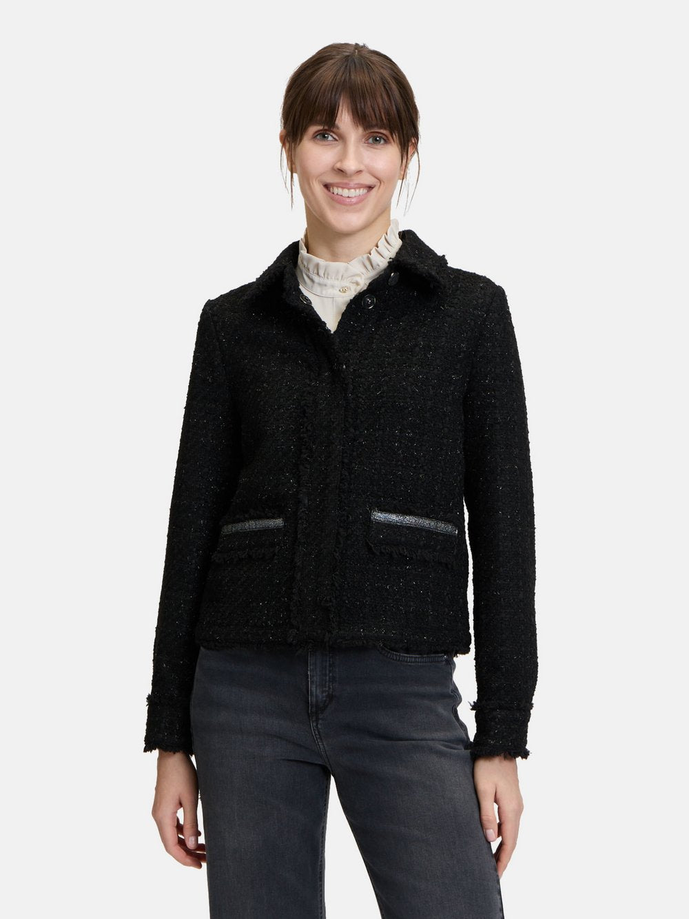 Cartoon Tweedblazer Damen Baumwolle