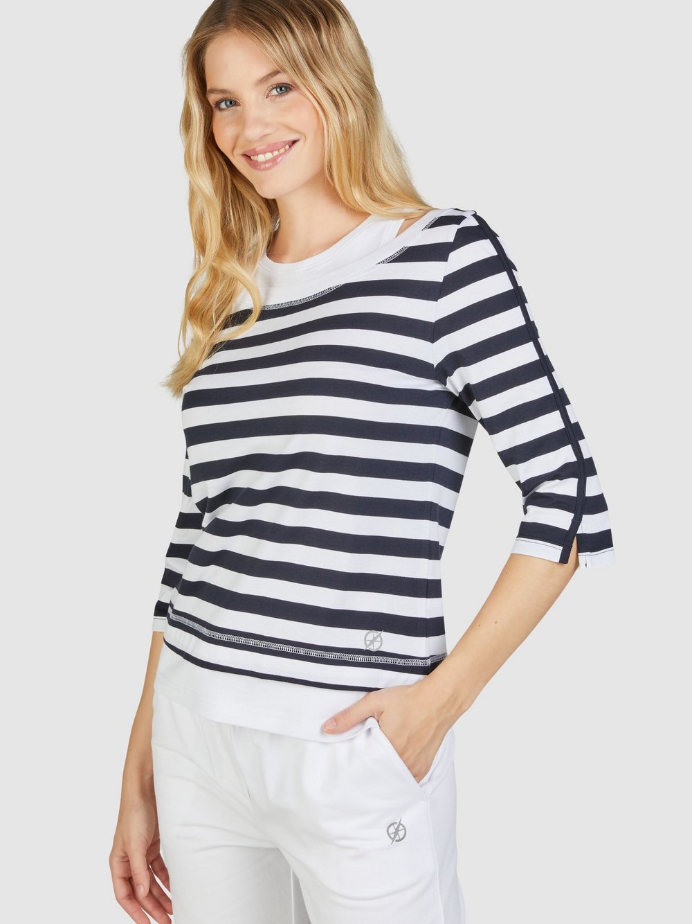 Navigazione Shirt Damen Baumwolle gestreift