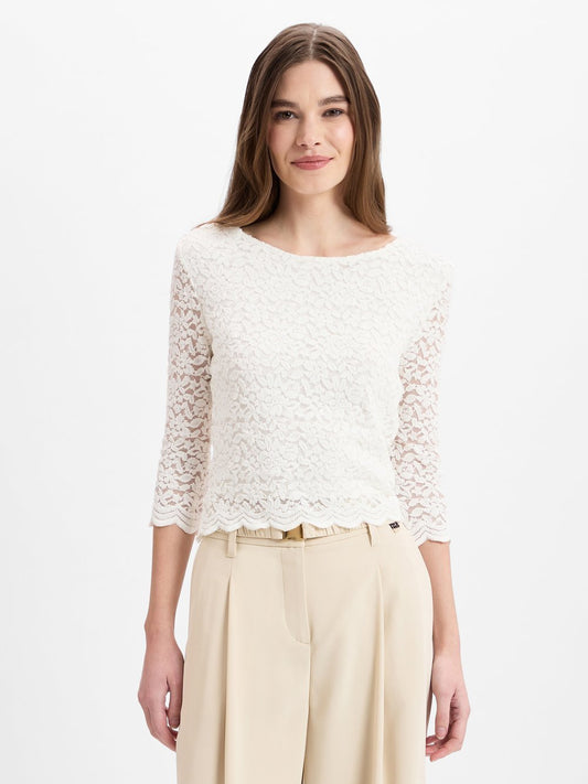 Marie Lund Spitzenshirt Damen strukturiert