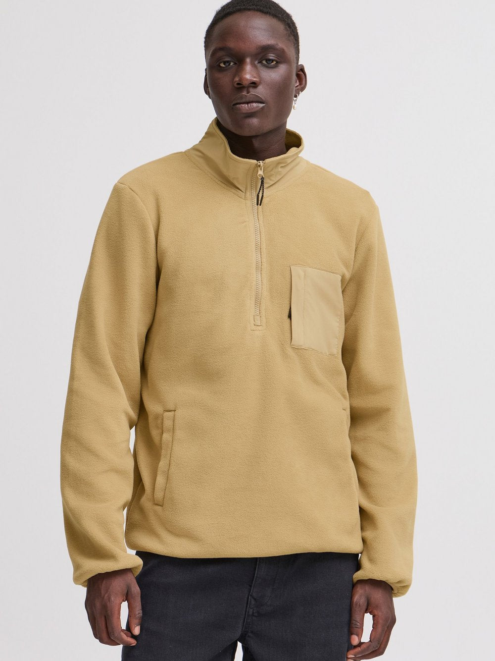 Solid Fleecejacke Herren kariert