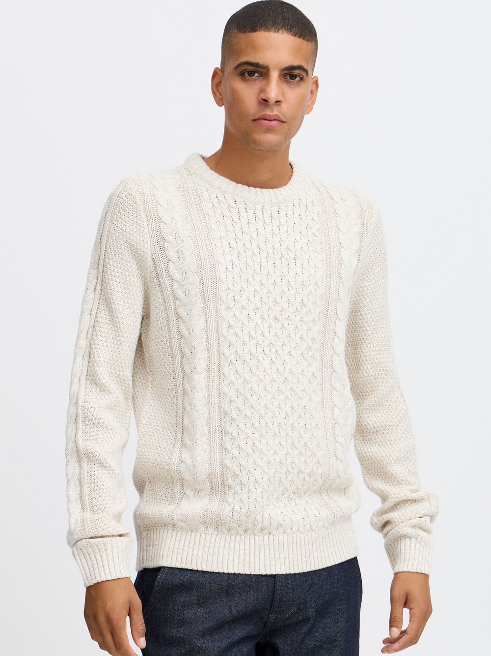 BLEND Strickpullover Herren Baumwolle meliert