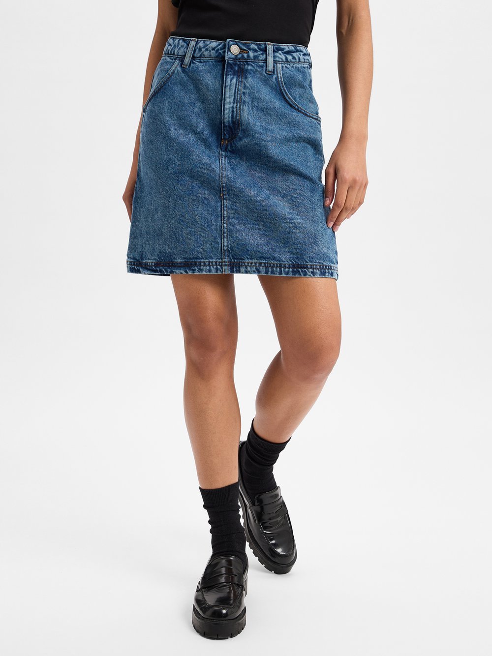 american vintage Jeansrock Damen Baumwolle