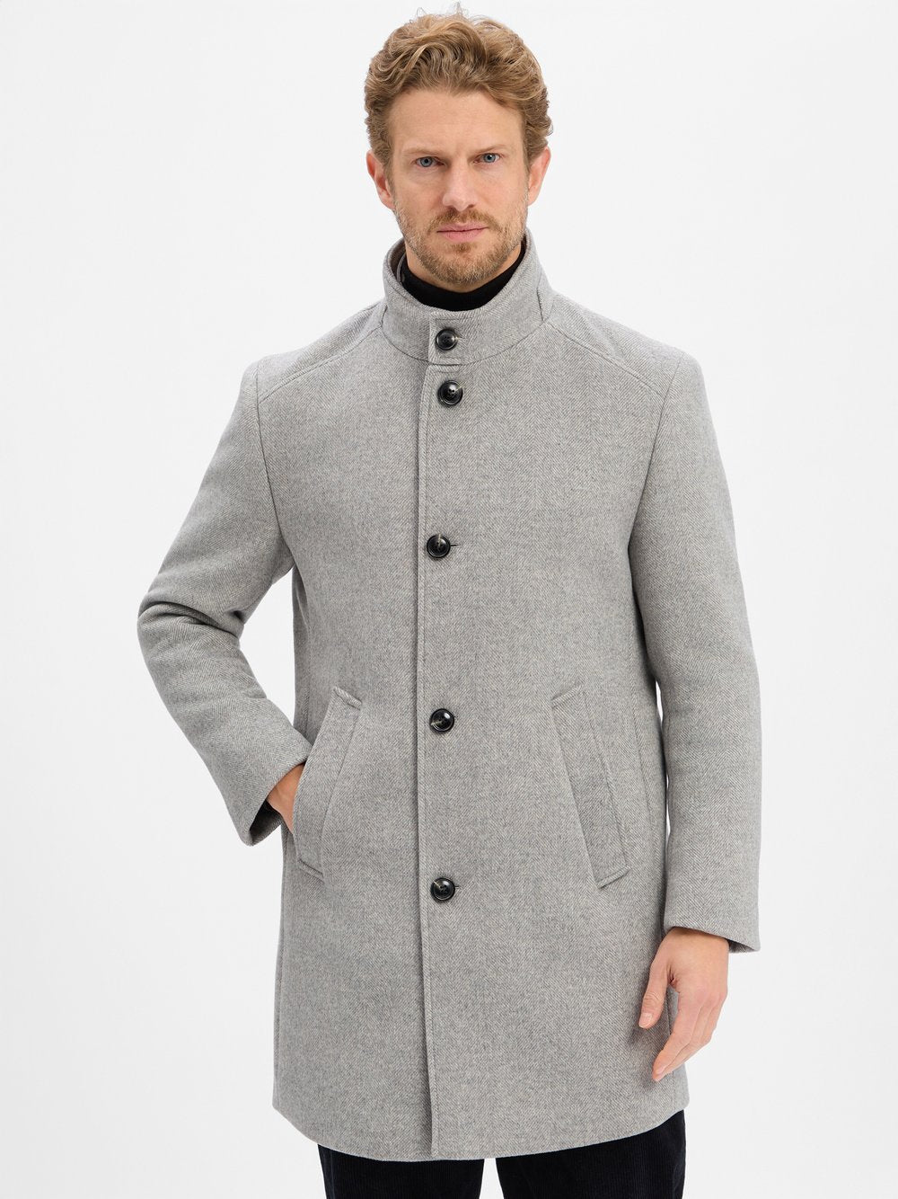 Bugatti Kurzmantel mit Wolle Herren meliert