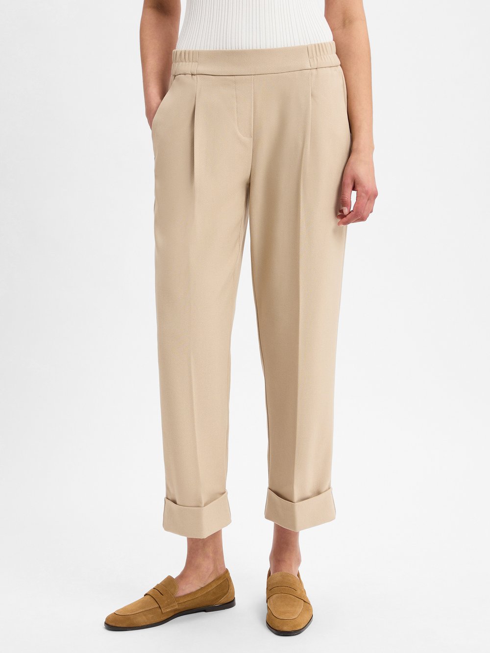 Opus Bundfaltenhose Damen strukturiert