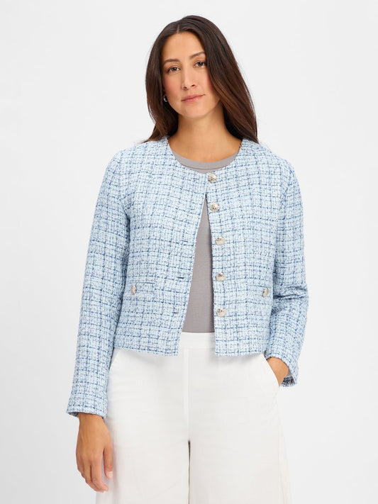 Marie Lund Kastenjacke Damen Baumwolle strukturiert